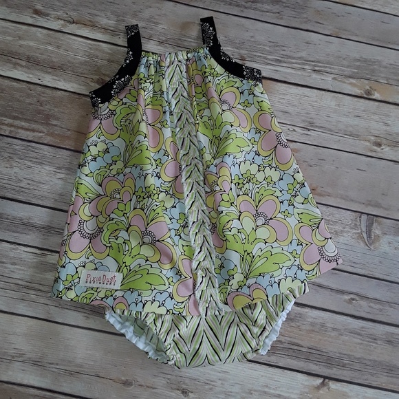 Two-piece sets sundress & diaper cover sz. 6/9 mos - Picture 2 of 4